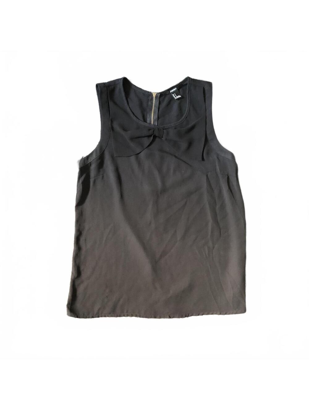 Forever 21 Black Sleeveless Bow Top Size Small